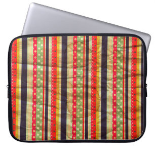 Housse Pour Ordinateur Portable Bandes grunge colorées sans couture motif
