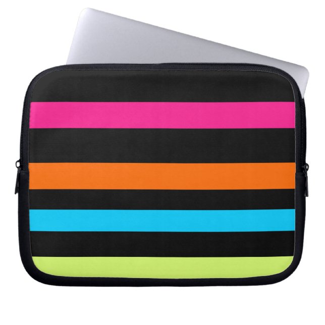 Housse Pour Ordinateur Portable Bandes néon (Devant)