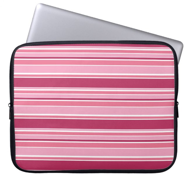 Housse Pour Ordinateur Portable Bandes roses (Devant)