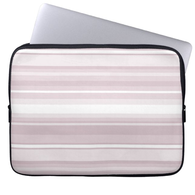 Housse Pour Ordinateur Portable Bandes roses à quartz rose (Devant)