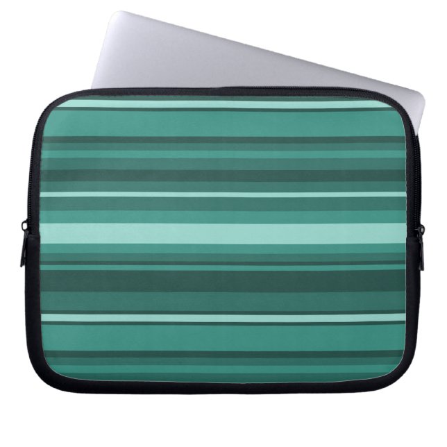 Housse Pour Ordinateur Portable Bandes turquoises (Devant)