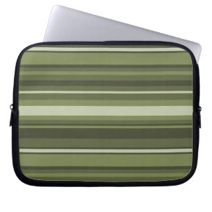 Housse Pour Ordinateur Portable Bandes vert olive