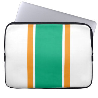Housse Pour Ordinateur Portable Bandes verticales de course vert bleu orange sur f