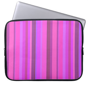 Housse Pour Ordinateur Portable Bandes verticales roses