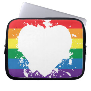 Housse Pour Ordinateur Portable Bannière Gay-Pride-Heart-Reverse-Paint
