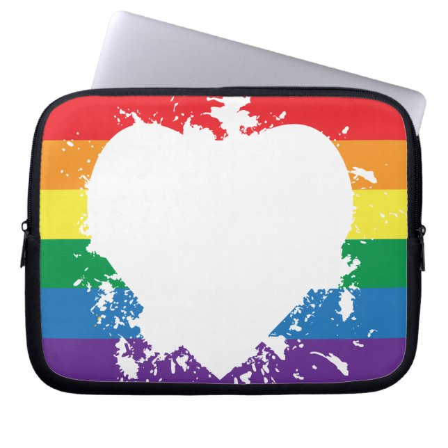 Housse Pour Ordinateur Portable Bannière Gay-Pride-Heart-Reverse-Paint (Devant)