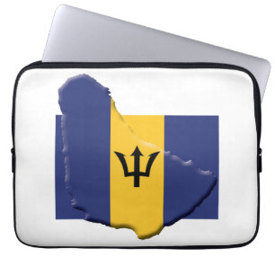 Housse Pour Ordinateur Portable BARBADOS Drapeau Carte Ordinateur Patriotique BLAN