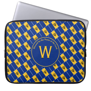 Housse Pour Ordinateur Portable BARBADOS DRAPEAU Customisé Monogramme Ordinateur p