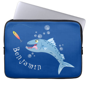 Housse Pour Ordinateur Portable Barracuda poisson affamé de la pêche dessin animé