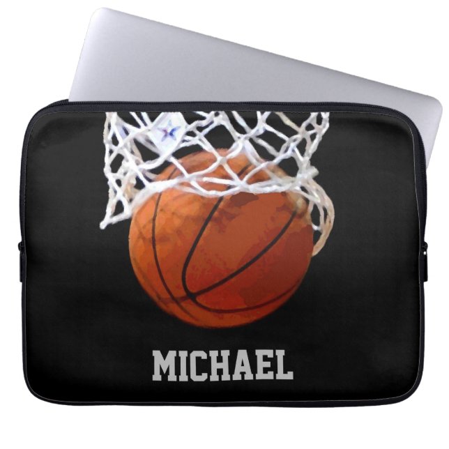 Housse Pour Ordinateur Portable Basket-ball Votre nom (Devant)