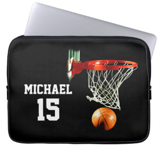 Housse Pour Ordinateur Portable Basket-ball Votre nom