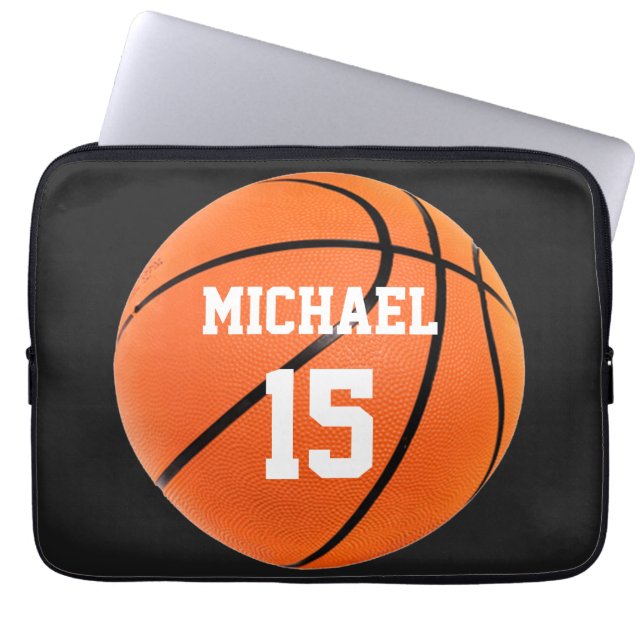 Housse Pour Ordinateur Portable Basket-ball Votre nom (Devant)