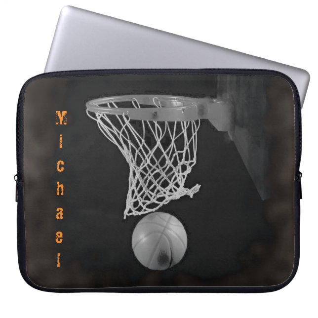 Housse Pour Ordinateur Portable Basketball Votre nom Personnalisable (Devant)