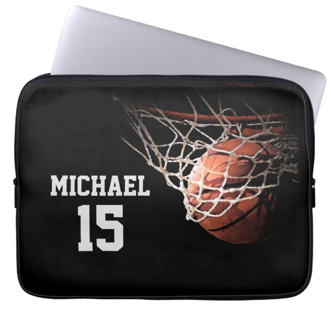 Housse Pour Ordinateur Portable Basketball Your Name (Devant)