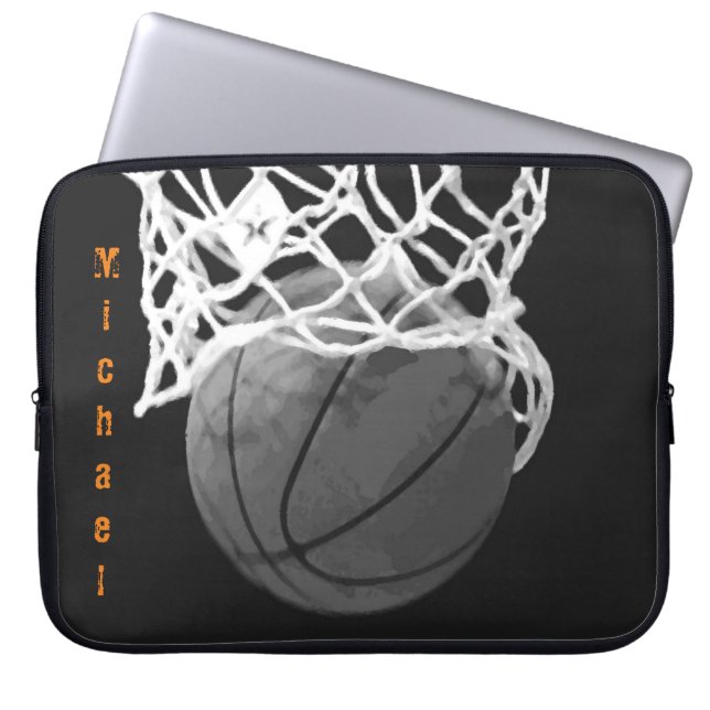 Housse Pour Ordinateur Portable Basketball Your Name Customizable (Devant)