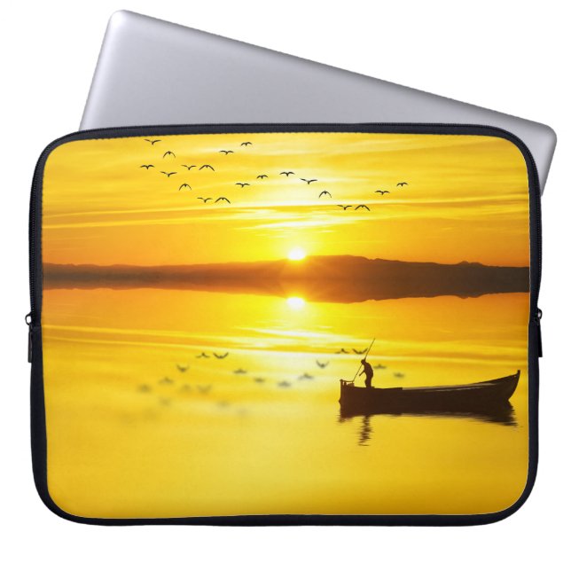 Housse Pour Ordinateur Portable Bateau traditionnel de pêcheurs Sunrise (Devant)