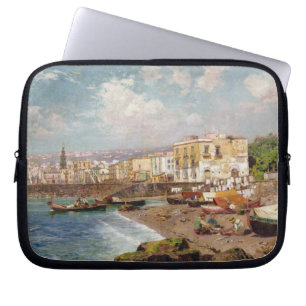 Housse Pour Ordinateur Portable Bateaux de pêche sur la plage chez Marinella,