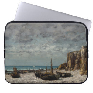 Housse Pour Ordinateur Portable Bateaux sur une plage, Étretat - Gustave Courbet