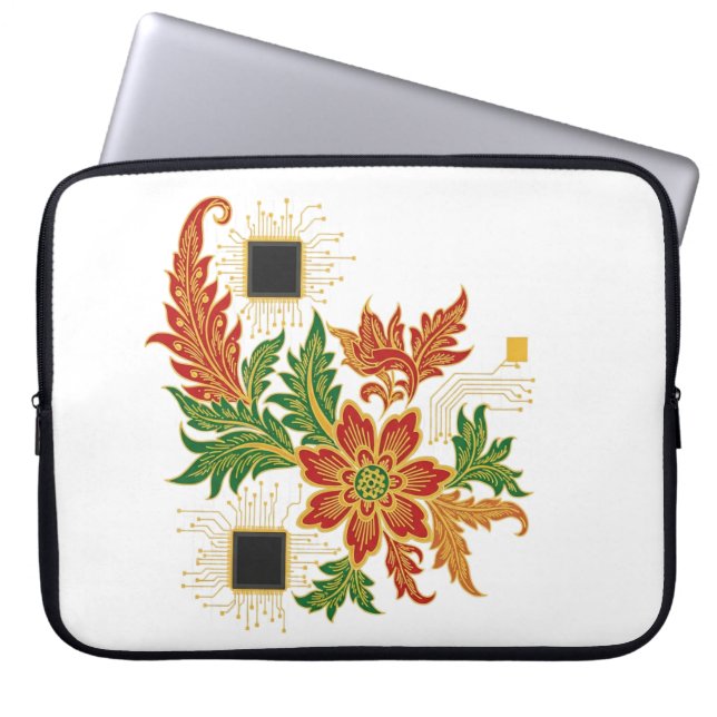 Housse Pour Ordinateur Portable Batik Bloom & CPU (Devant)
