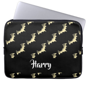 Housse Pour Ordinateur Portable Bats en or noir