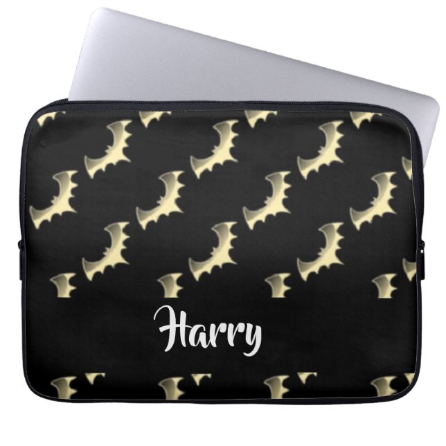 Housse Pour Ordinateur Portable Bats en or noir (Devant)