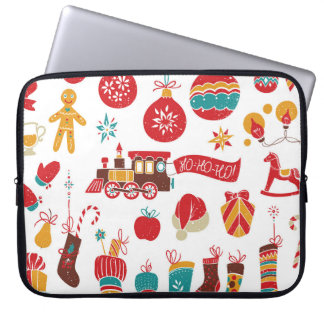 Housse Pour Ordinateur Portable Baubles de Noël : Snowy Vintage Set.