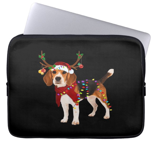 Housse Pour Ordinateur Portable beagle dog christmas Classic T-Shirt (Devant)