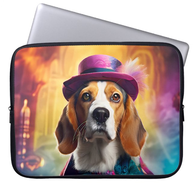 Housse Pour Ordinateur Portable Beagle en costume vibrant (Devant)