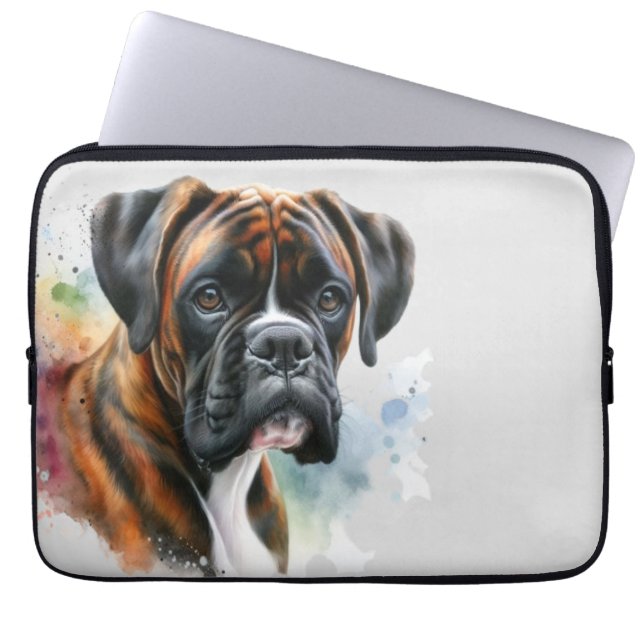 Housse Pour Ordinateur Portable Beau Boxer en Aquarelle (Devant)