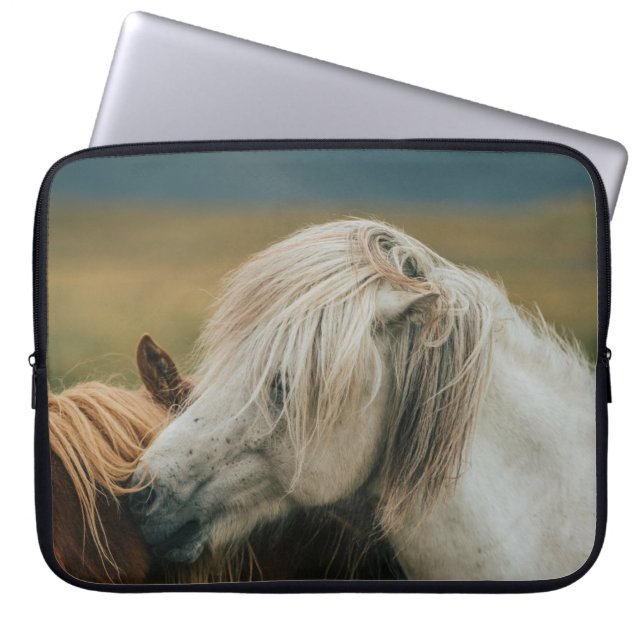 HOUSSE POUR ORDINATEUR PORTABLE BEAU CHEVAL COUPLE (Devant)