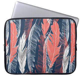 Housse Pour Ordinateur Portable Beau motif graphique transparent de plumes