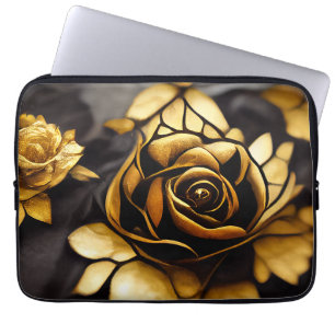 HOUSSE POUR ORDINATEUR PORTABLE BEAU ROSE NOIR & OR