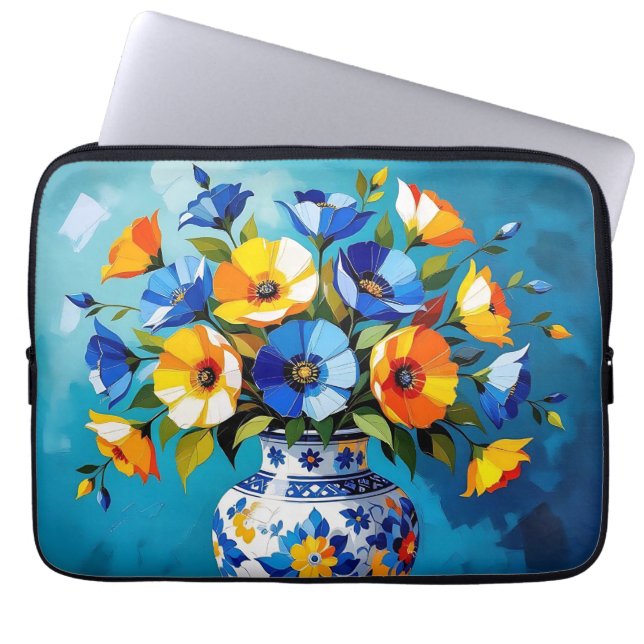 Housse Pour Ordinateur Portable Beau vase de fleurs  (Devant)