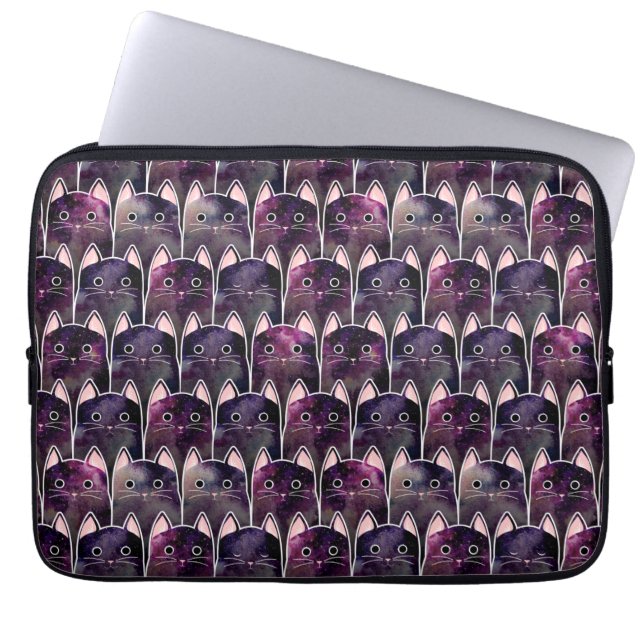 Housse Pour Ordinateur Portable Beaucoup de Motif de chats galaxy (Devant)