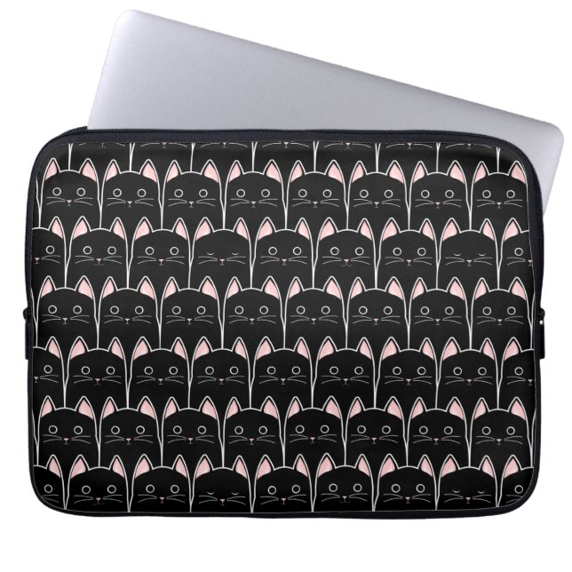 Housse Pour Ordinateur Portable Beaucoup de Motif de chats noirs (Devant)