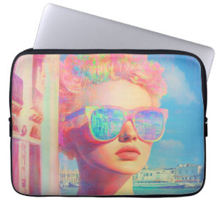 Housse Pour Ordinateur Portable Beauté côtière de Neon avec lunettes de soleil