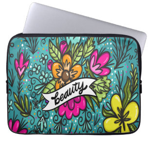 Housse Pour Ordinateur Portable Beauté de l'oreiller avec fleurs