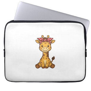 Housse Pour Ordinateur Portable Bébé girafe mignon avec noeud papillon design vect