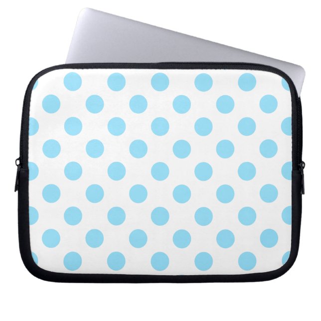 Housse Pour Ordinateur Portable Bébé pois bleu et blanc (Devant)