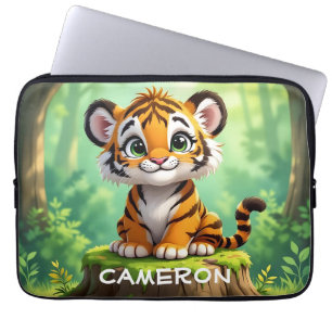 Housse Pour Ordinateur Portable Bébé Tigre Art de nurserie pour enfants en dessi