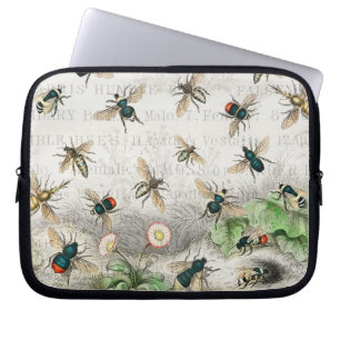 Housse Pour Ordinateur Portable Bee Honey Travailleur Queen Bees Antique