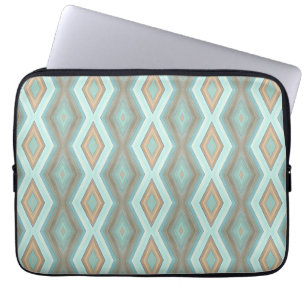 Housse Pour Ordinateur Portable Beige Aqua Turquoise Mint Green Art Carré