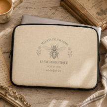 Beige Chaud Gravure de Pays Français Vintage Abeil