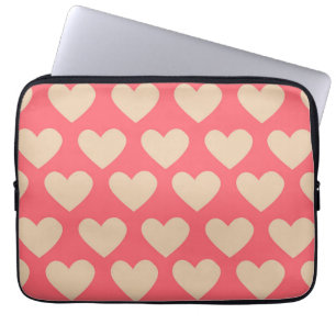 Housse Pour Ordinateur Portable Beige Rouge mignon Simple Motif de coeur