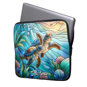 Housse Pour Ordinateur Portable Belle Bébé Tortues De Mer En Mer Colorée