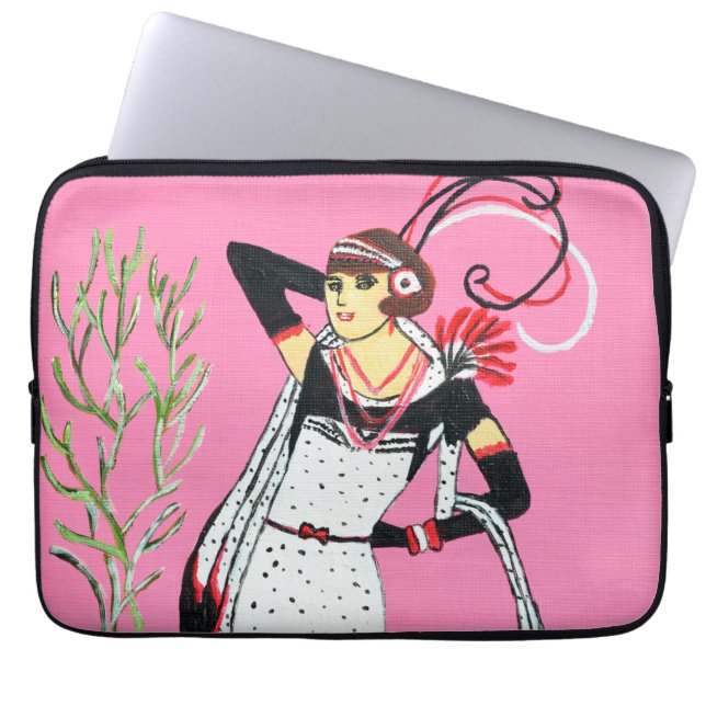 Housse Pour Ordinateur Portable Belle Dame  (Devant)