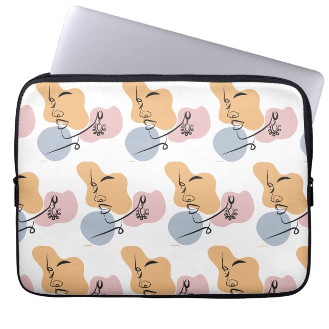 Housse Pour Ordinateur Portable belle femme line art (Devant)