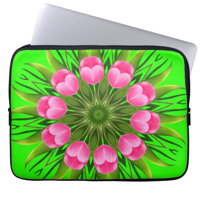 Housse Pour Ordinateur Portable Belle Fleur Mandala Design (Devant)