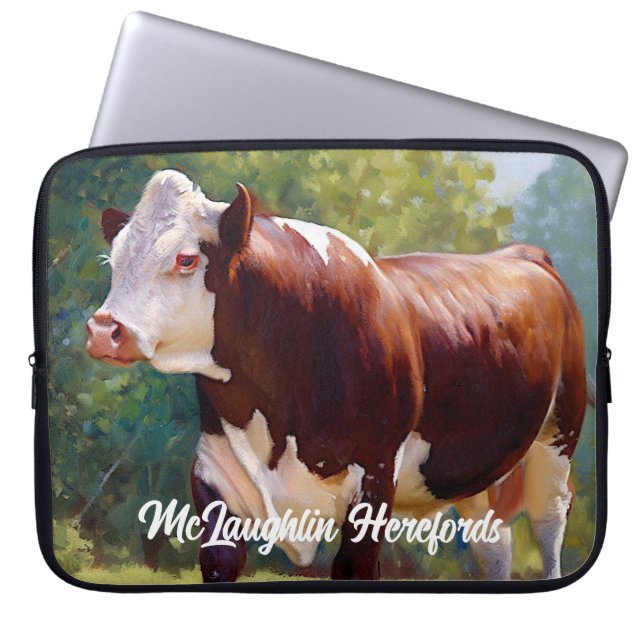 Housse Pour Ordinateur Portable Belle Hereford Bull (Devant)