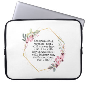 Housse Pour Ordinateur Portable Belle Manche portable Psalm 91 Flowers